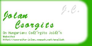 jolan csorgits business card